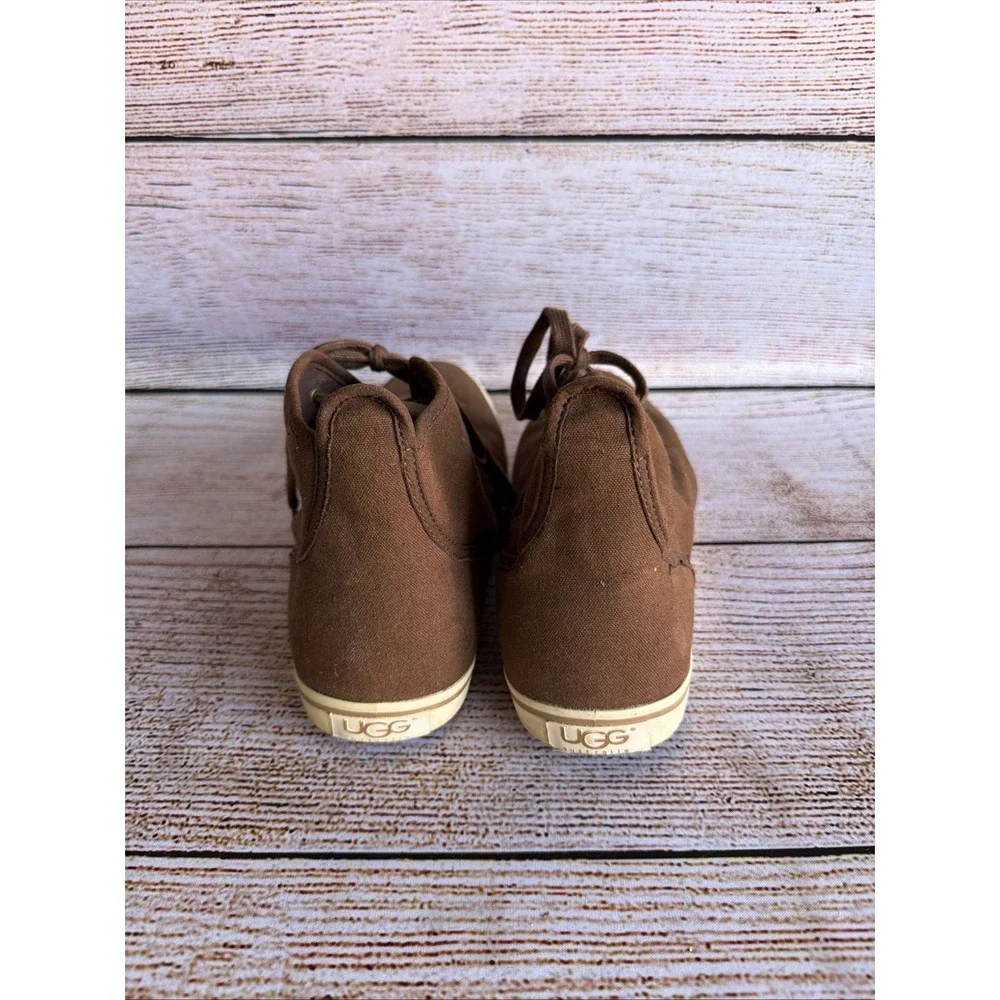 Ugg Australia Mens Brown Canvas Ankle Boots Size 11 Used Chukka Shoes